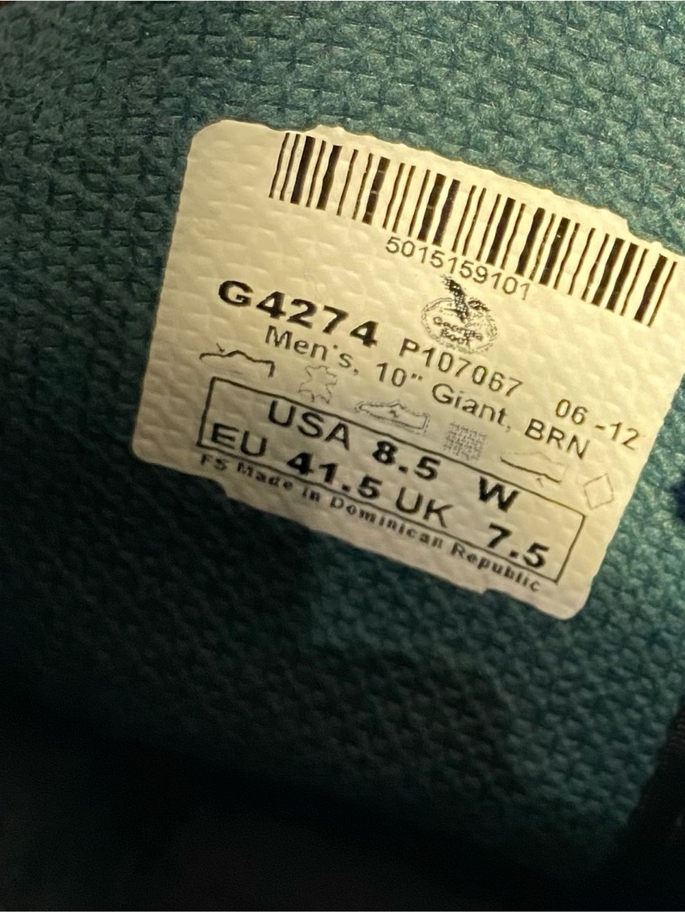 Georgia Boot Brown Leather Work Boots soft toe with Teal Lining - Picture 2 of 10